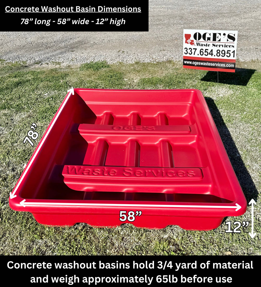 Concrete Washout Basin Dimensions